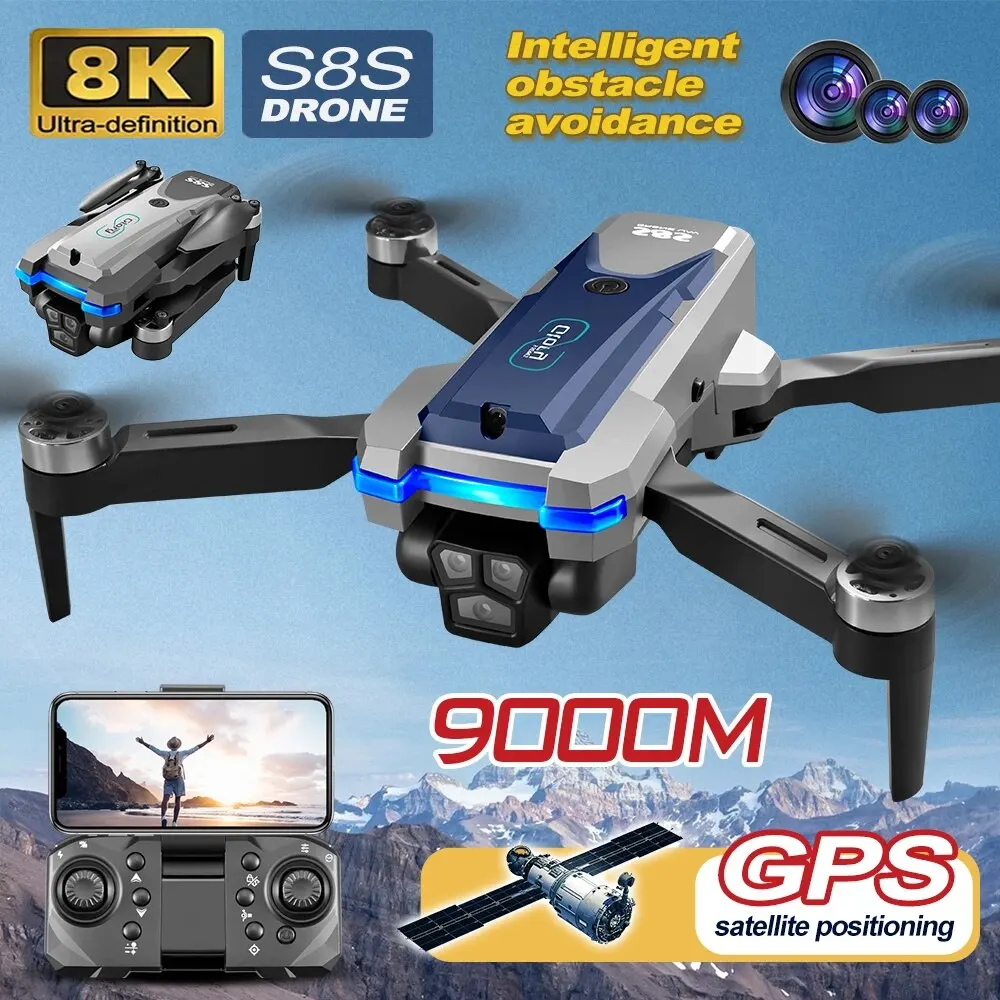 Dobrável RC S8S GPS Drone, 5G  - Drone Battery Box avaliação e preço